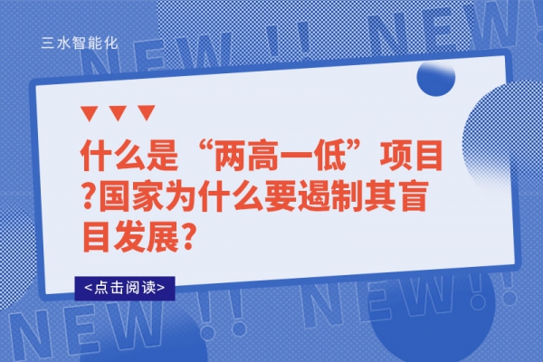 什么是“兩高一低”項(xiàng)目?國家為什么要遏制其盲目發(fā)展?